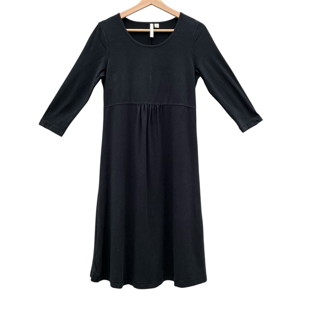 Pure J. Jill Dress Pima Cotton Modal Long Sleeve Stretchy Black Womens XS